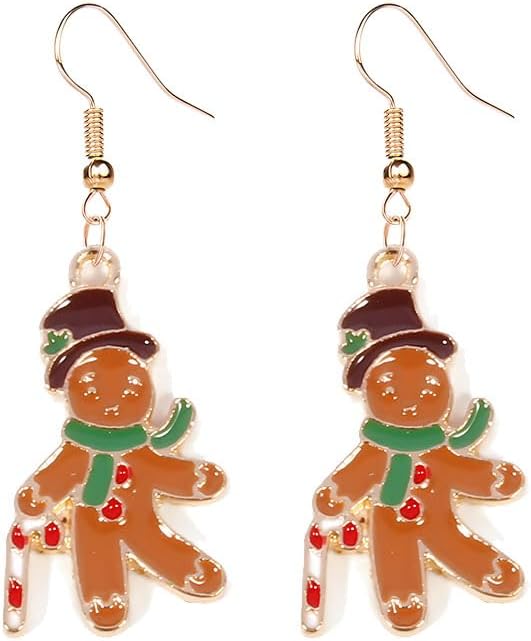 Earrings for Women Cute Creative Christmas Gingerbread Man Earrings Christmas Theme EarringsXmas Holiday Earrings Festival Jewelry Gifts - 我的商店我的商店我的商店