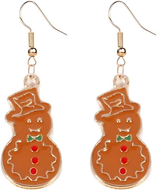 Earrings for Women Cute Creative Christmas Gingerbread Man Earrings Christmas Theme EarringsXmas Holiday Earrings Festival Jewelry Gifts - 我的商店我的商店我的商店