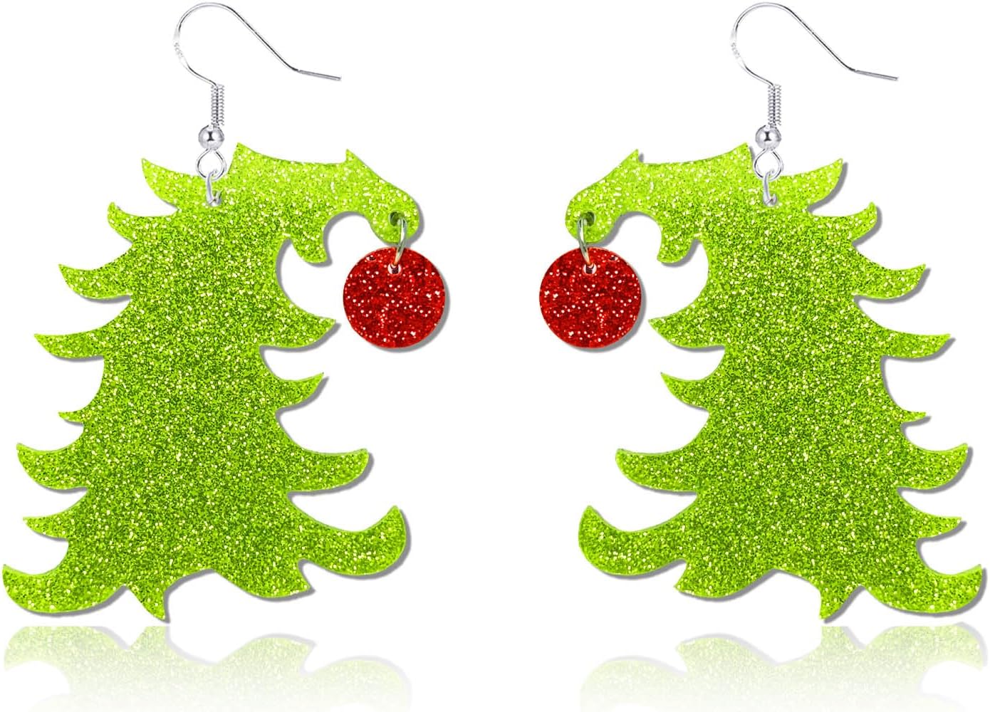 Earrings for Women Girls Teens, Glitter Acrylic Geinch Earrings Geinch Accessories for Christmas Parties. Geinchmas Christmas Geinch Party Favors 2023, Suit for Geinch Costume Geinch Gifts - 我的商店我的商店我的商店