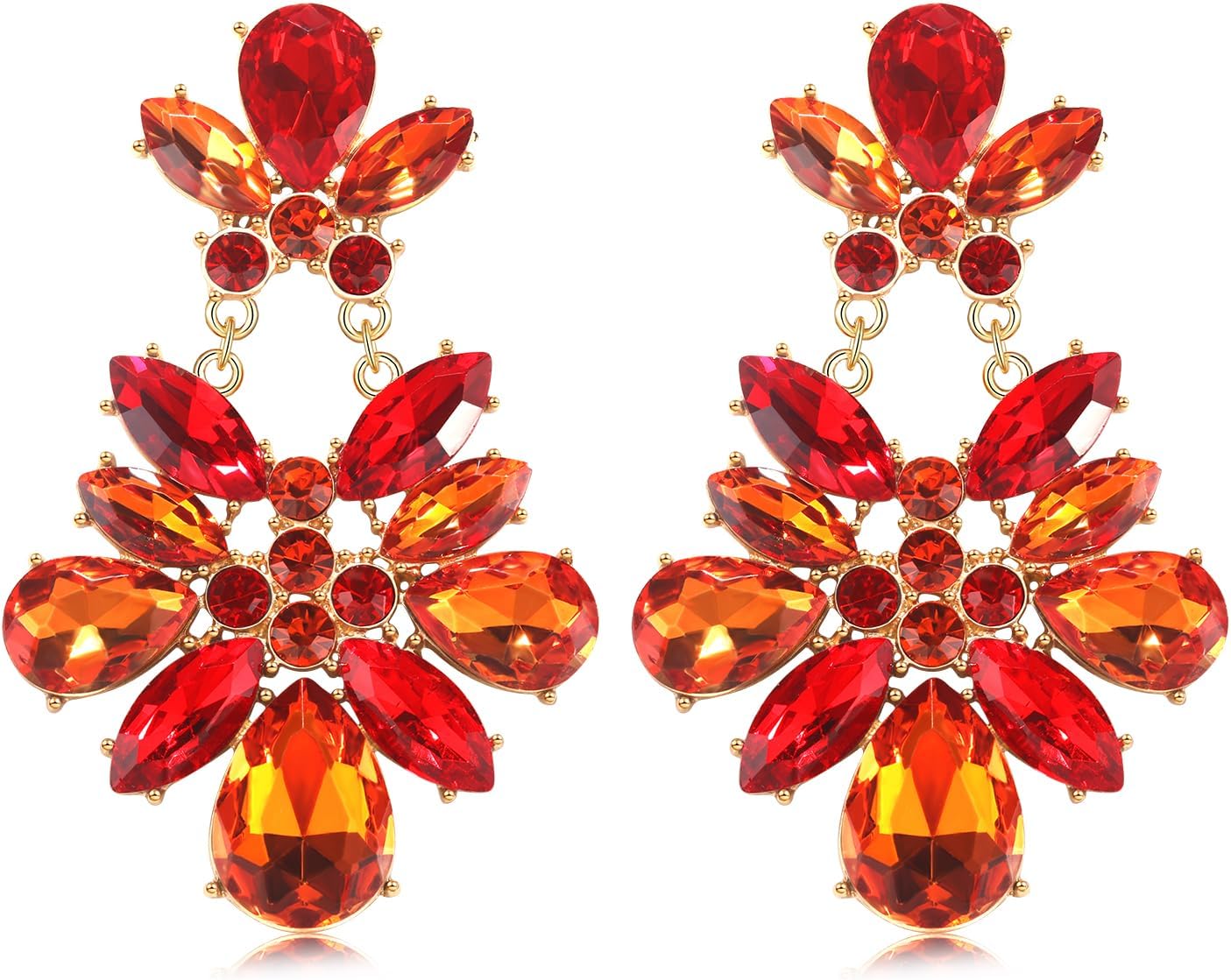 Earrings for Women, Rhinestone Purple Green Gold Crystal Earrings Fat Tuesday Carnival Parade Party Jewelry Gifts - QIAO Crystal我的商店QIAO Crystal