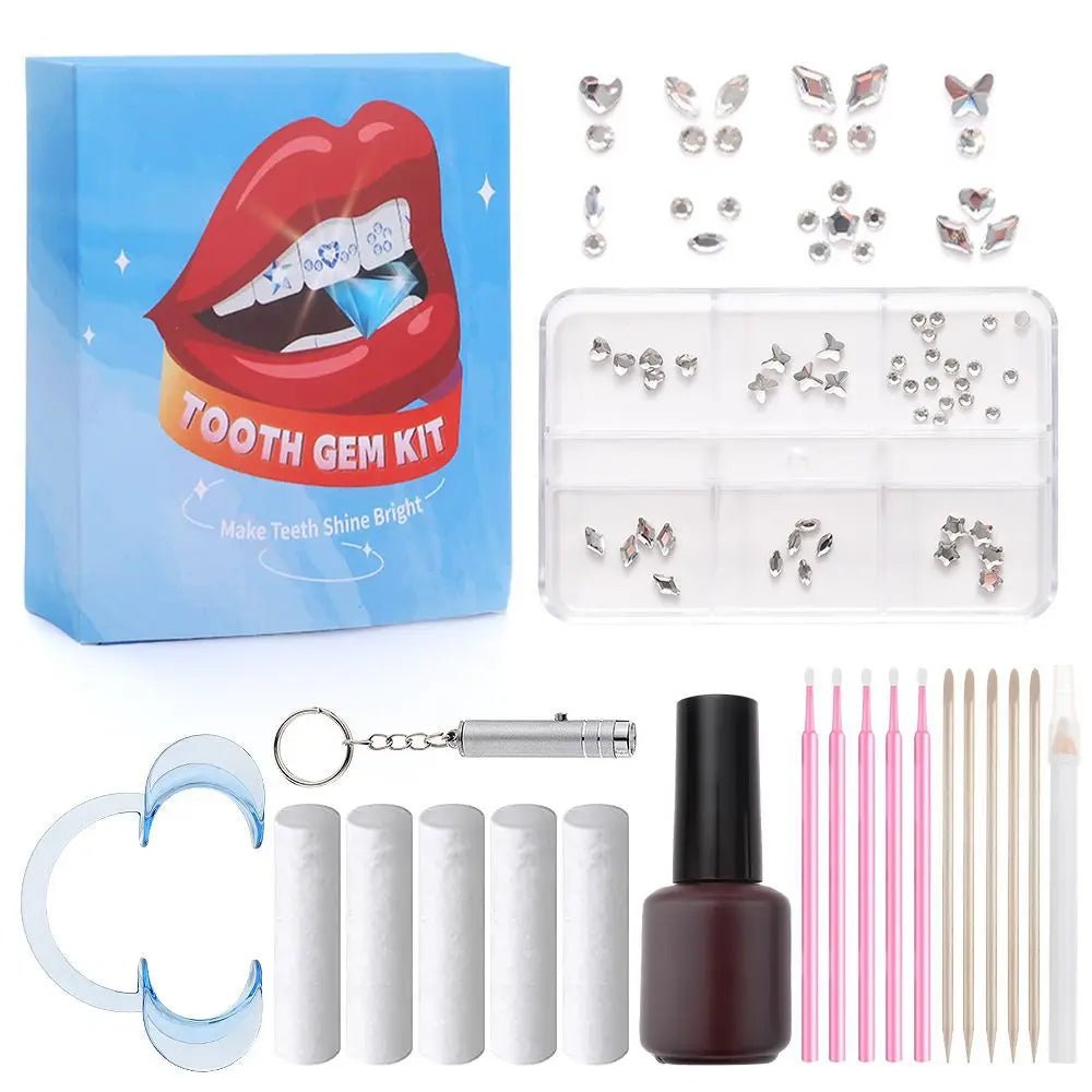 European and American DIY Jewelry Set with Teeth Gem Kit Adhesive Accessories & Opal Loose Gemstones - QIAO CrystalQIAO CrystalQIAO Crystal