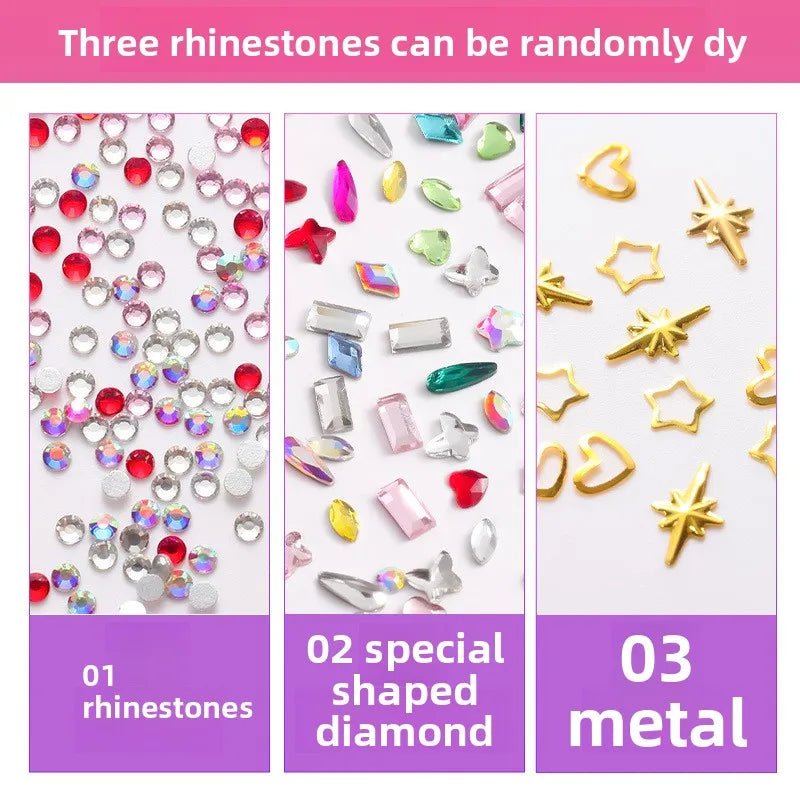 European and American DIY Jewelry Set with Teeth Gem Kit Adhesive Accessories & Opal Loose Gemstones - QIAO CrystalQIAO CrystalQIAO Crystal