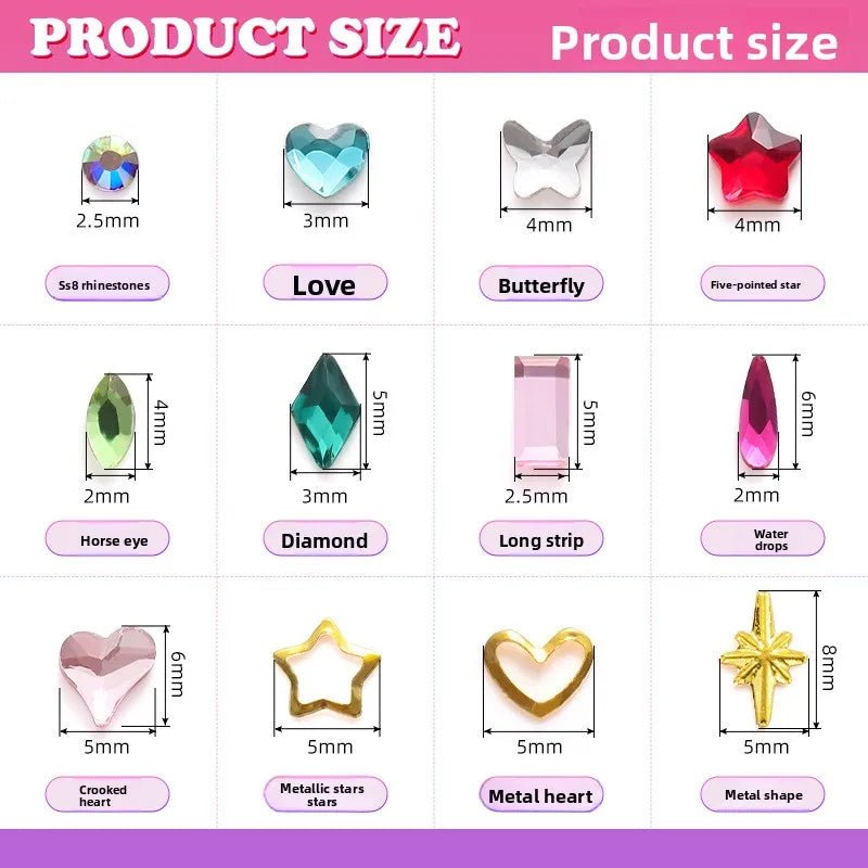 European and American DIY Jewelry Set with Teeth Gem Kit Adhesive Accessories & Opal Loose Gemstones - QIAO CrystalQIAO CrystalQIAO Crystal