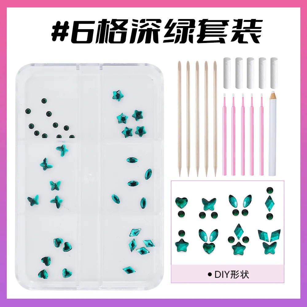 European and American DIY Jewelry Set with Teeth Gem Kit Adhesive Accessories & Opal Loose Gemstones - QIAO CrystalQIAO CrystalQIAO Crystal