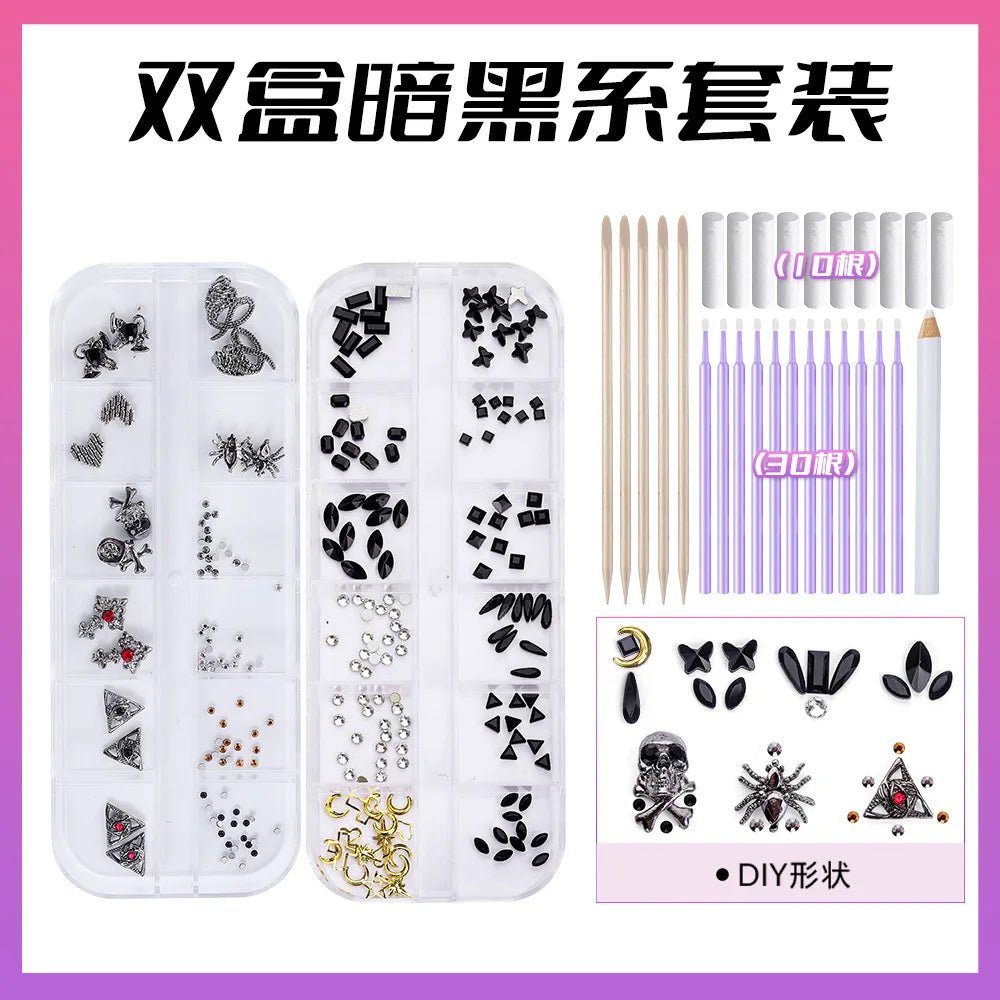 European and American DIY Jewelry Set with Teeth Gem Kit Adhesive Accessories & Opal Loose Gemstones - QIAO CrystalQIAO CrystalQIAO Crystal