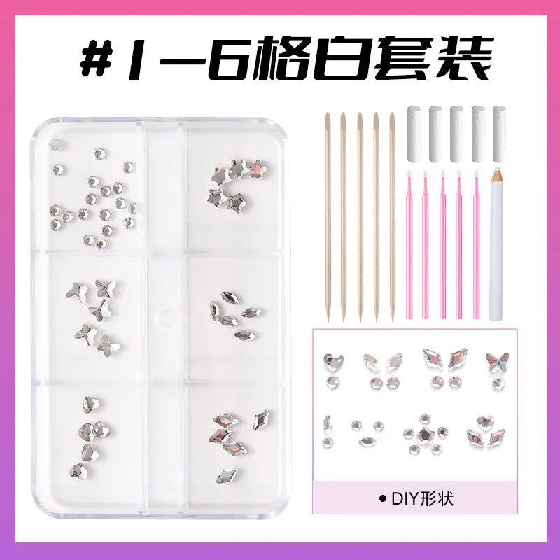European and American DIY Jewelry Set with Teeth Gem Kit Adhesive Accessories & Opal Loose Gemstones - QIAO CrystalQIAO CrystalQIAO Crystal