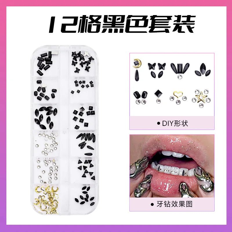 European and American DIY Jewelry Set with Teeth Gem Kit Adhesive Accessories & Opal Loose Gemstones - QIAO CrystalQIAO CrystalQIAO Crystal