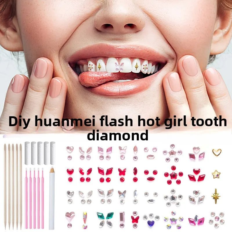 European and American DIY Jewelry Set with Teeth Gem Kit Adhesive Accessories & Opal Loose Gemstones - QIAO CrystalQIAO CrystalQIAO Crystal