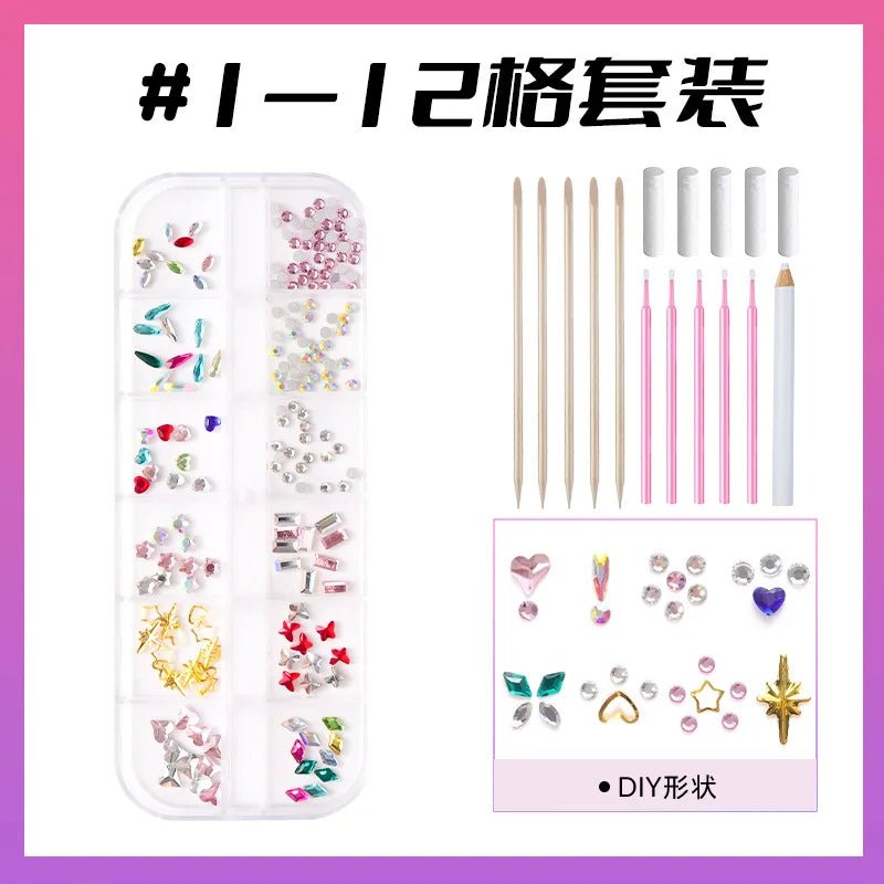 European and American DIY Jewelry Set with Teeth Gem Kit Adhesive Accessories & Opal Loose Gemstones - QIAO CrystalQIAO CrystalQIAO Crystal