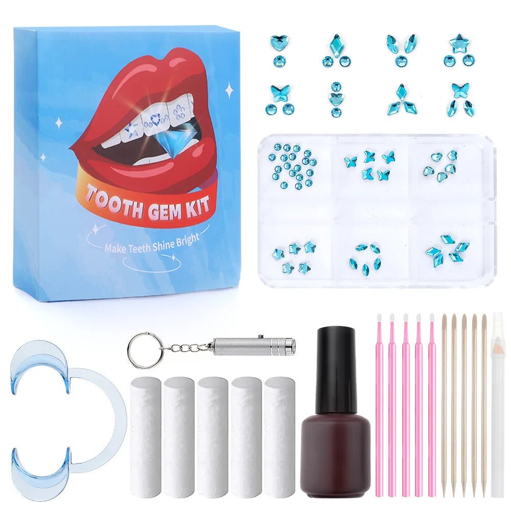 European and American DIY Jewelry Set with Teeth Gem Kit Adhesive Accessories & Opal Loose Gemstones - QIAO CrystalQIAO CrystalQIAO Crystal