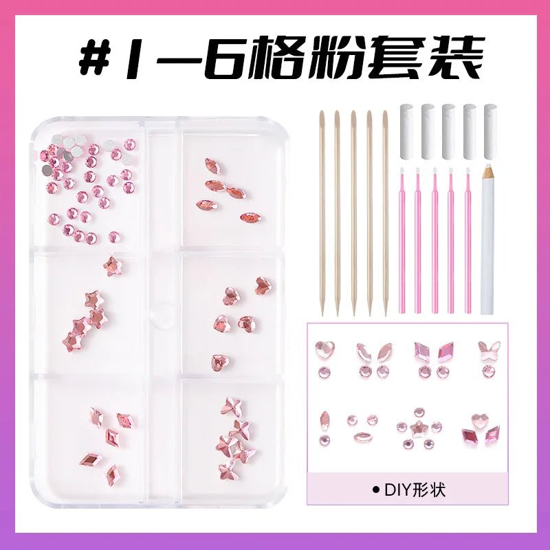 European and American DIY Jewelry Set with Teeth Gem Kit Adhesive Accessories & Opal Loose Gemstones - QIAO CrystalQIAO CrystalQIAO Crystal