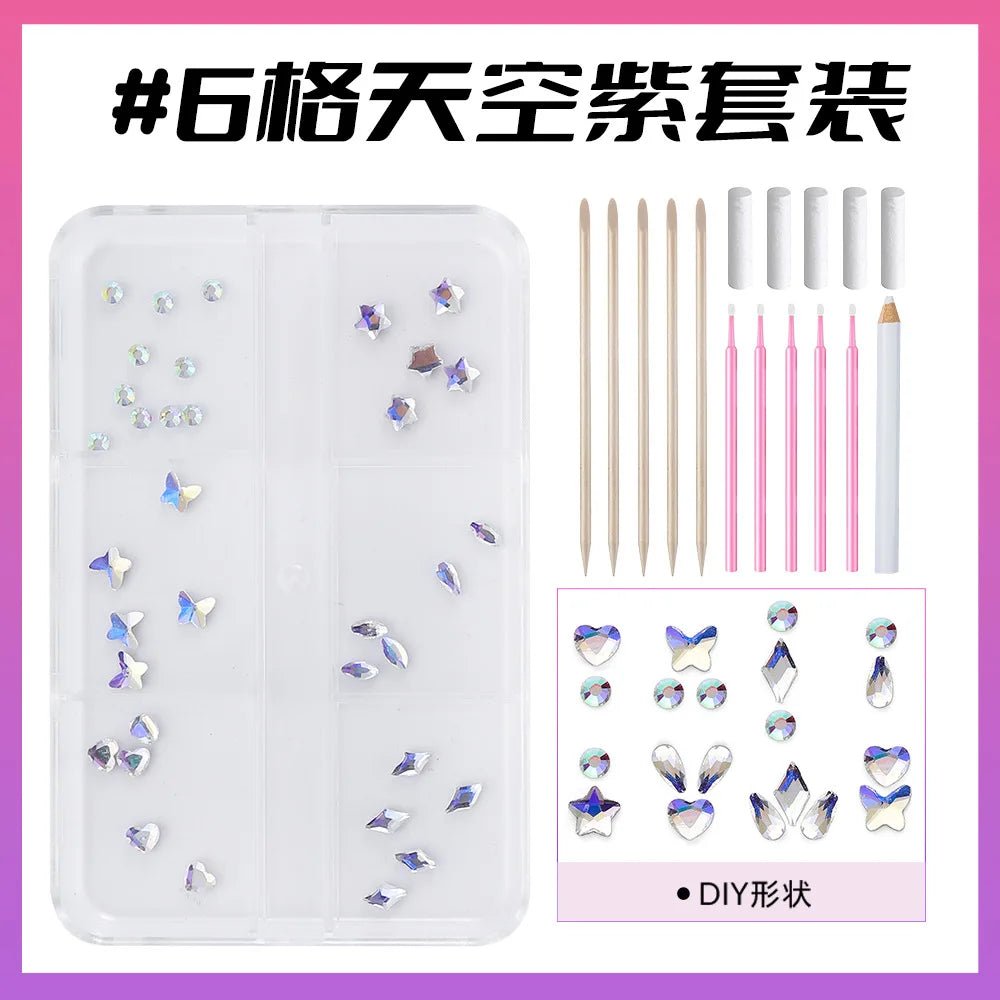 European and American DIY Jewelry Set with Teeth Gem Kit Adhesive Accessories & Opal Loose Gemstones - QIAO CrystalQIAO CrystalQIAO Crystal