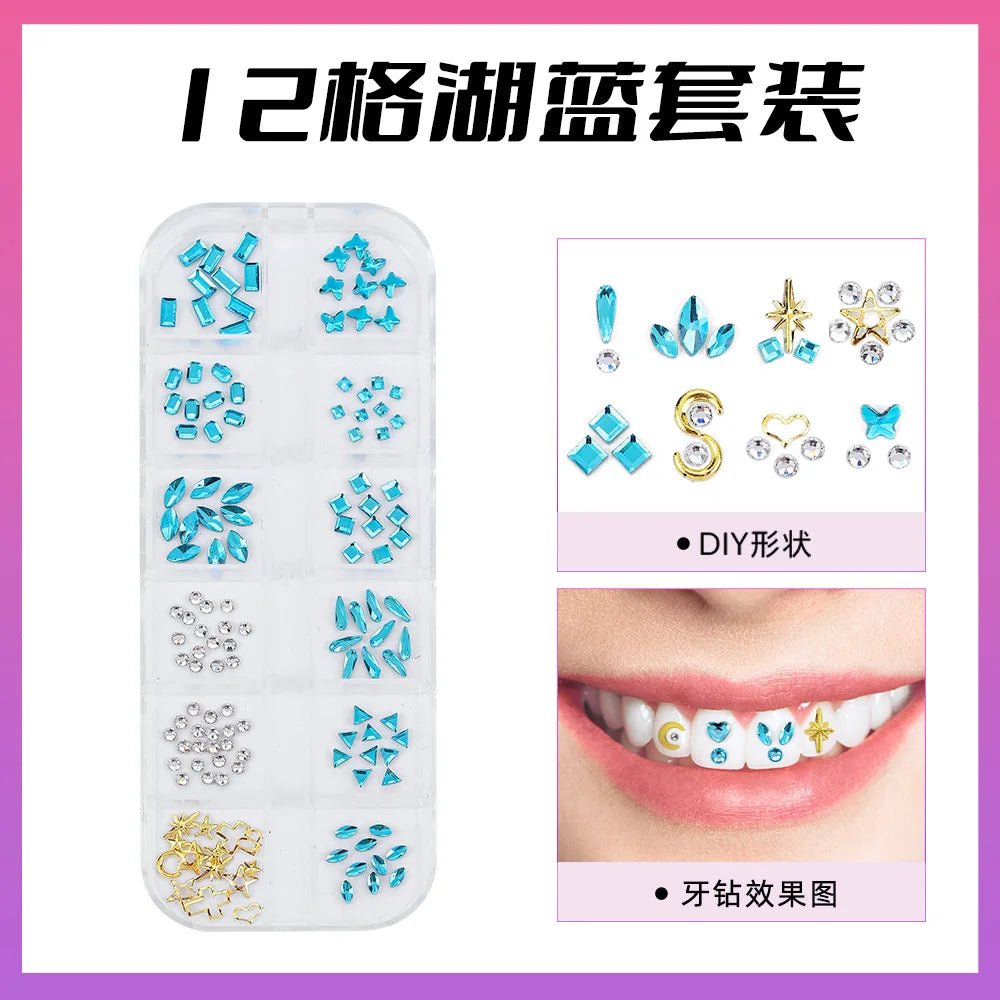 European and American DIY Jewelry Set with Teeth Gem Kit Adhesive Accessories & Opal Loose Gemstones - QIAO CrystalQIAO CrystalQIAO Crystal