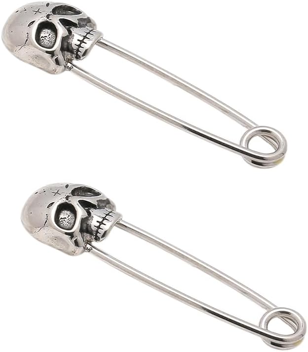 Excepro Nipple Piercing Jewelry Skull Shape Pin Shape 316L Stainless Steel - QIAO CrystalQIAO CrystalQIAO Crystal
