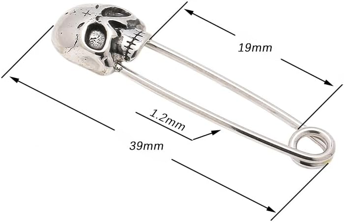 Excepro Nipple Piercing Jewelry Skull Shape Pin Shape 316L Stainless Steel - QIAO CrystalQIAO CrystalQIAO Crystal