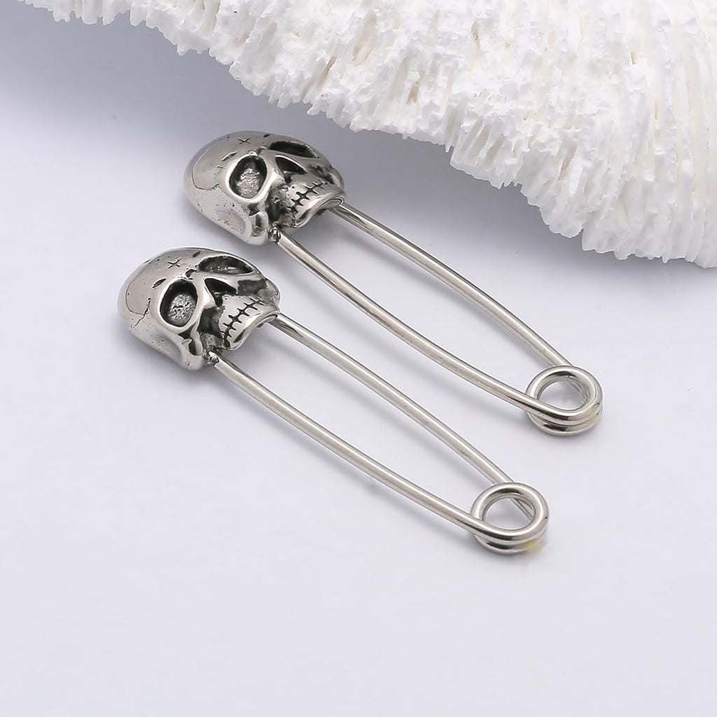 Excepro Nipple Piercing Jewelry Skull Shape Pin Shape 316L Stainless Steel - QIAO CrystalQIAO CrystalQIAO Crystal