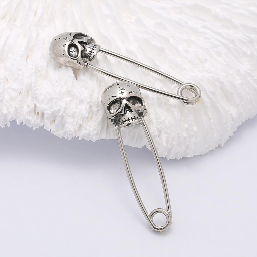 Excepro Nipple Piercing Jewelry Skull Shape Pin Shape 316L Stainless Steel - QIAO CrystalQIAO CrystalQIAO Crystal