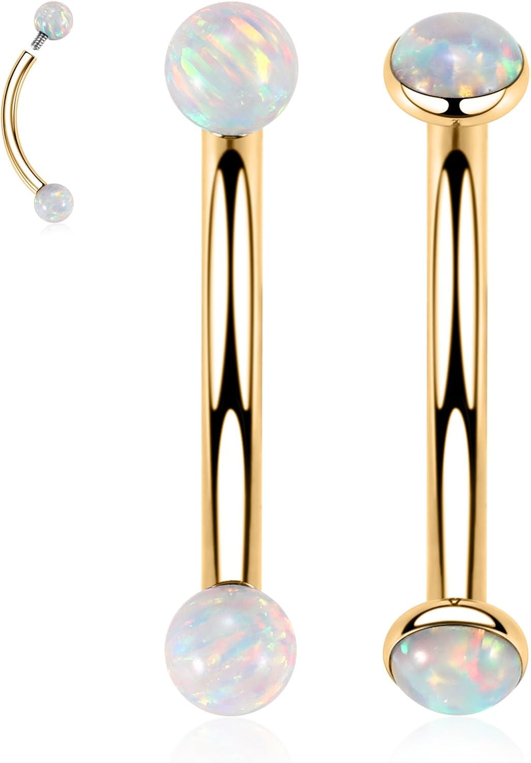 Eyebrow Piercing Jewelry Eyebrow Rings Curved Barbell 16G Eyebrow Belly Button Ring Navel Rings Rook Daith Earrings Lip Ring Eyebrow Jewelry 6mm - 12mm - QIAO CrystalQIAO CrystalQIAO Crystal