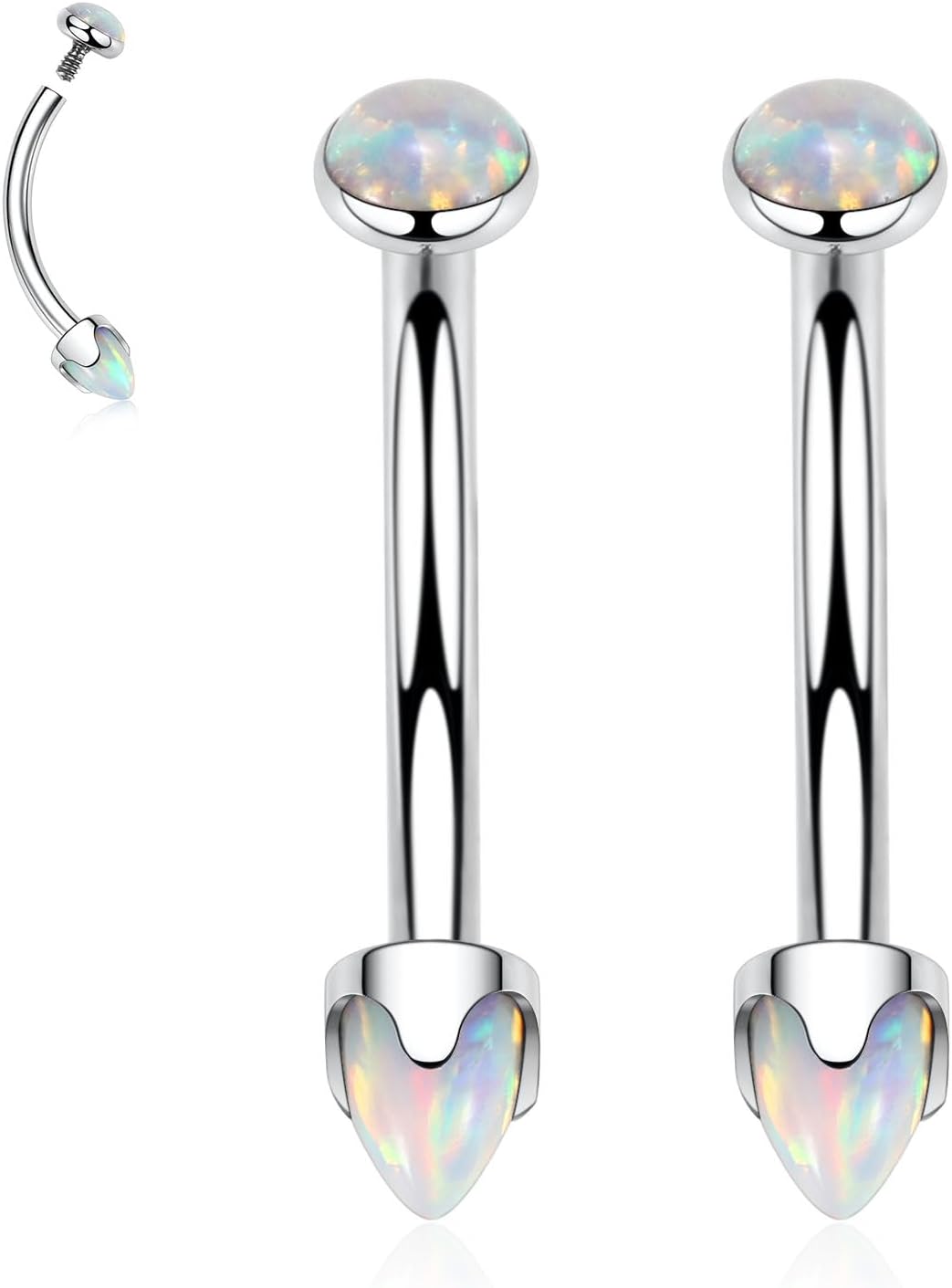 Eyebrow Piercing Jewelry Eyebrow Rings Curved Barbell 16G Eyebrow Belly Button Ring Navel Rings Rook Daith Earrings Lip Ring Eyebrow Jewelry 6mm - 12mm - QIAO CrystalQIAO CrystalQIAO Crystal