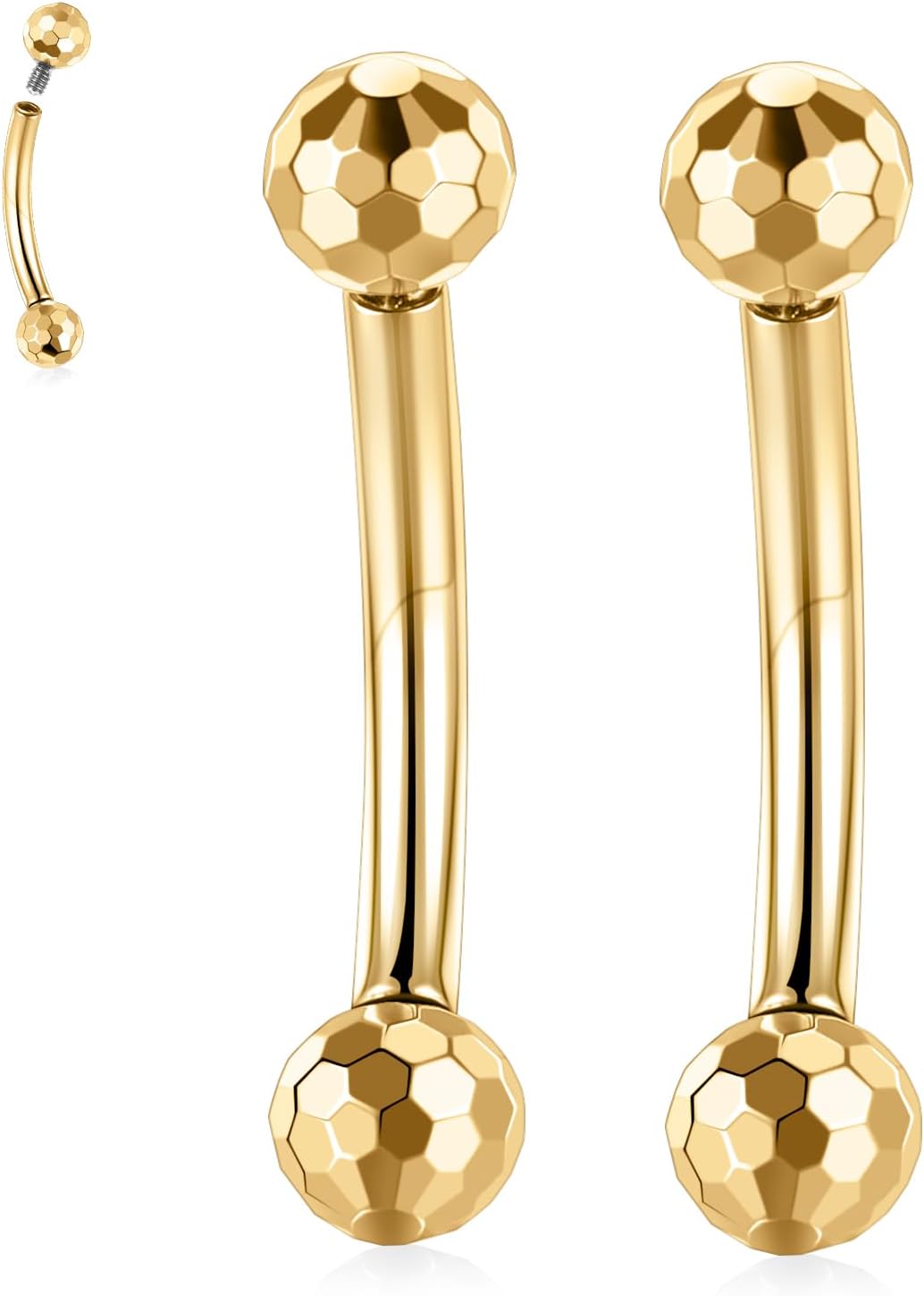 Eyebrow Piercing Jewelry Eyebrow Rings Curved Barbell 16G Eyebrow Belly Button Ring Navel Rings Rook Daith Earrings Lip Ring Eyebrow Jewelry 6mm - 12mm - QIAO CrystalQIAO CrystalQIAO Crystal