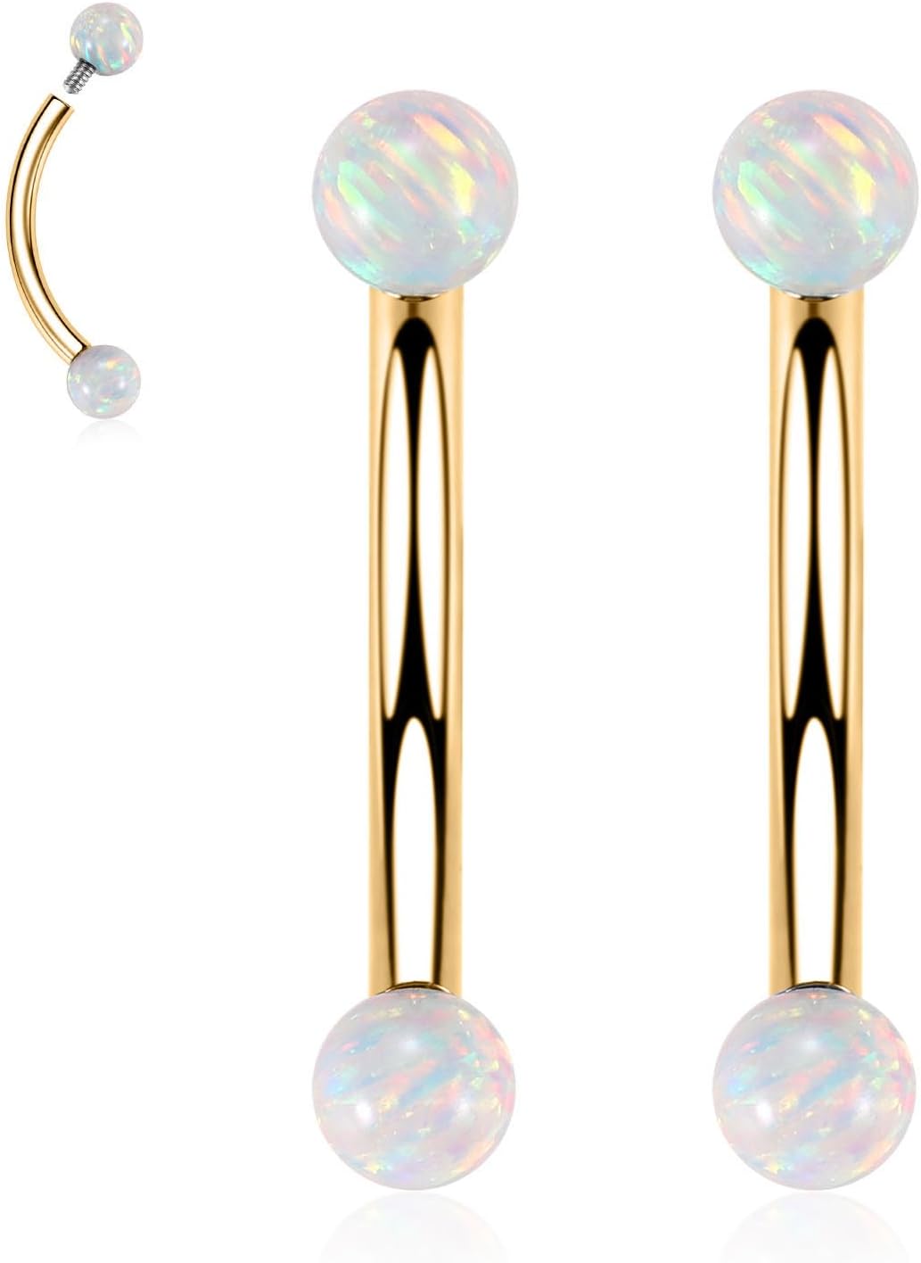 Eyebrow Piercing Jewelry Eyebrow Rings Curved Barbell 16G Eyebrow Belly Button Ring Navel Rings Rook Daith Earrings Lip Ring Eyebrow Jewelry 6mm - 12mm - QIAO CrystalQIAO CrystalQIAO Crystal