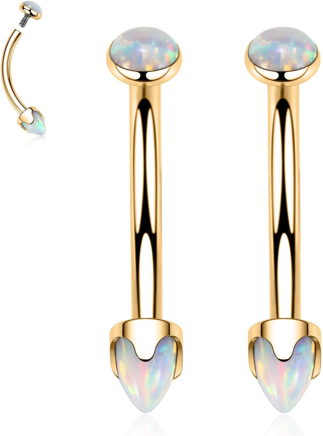 Eyebrow Piercing Jewelry Eyebrow Rings Curved Barbell 16G Eyebrow Belly Button Ring Navel Rings Rook Daith Earrings Lip Ring Eyebrow Jewelry 6mm - 12mm - QIAO CrystalQIAO CrystalQIAO Crystal