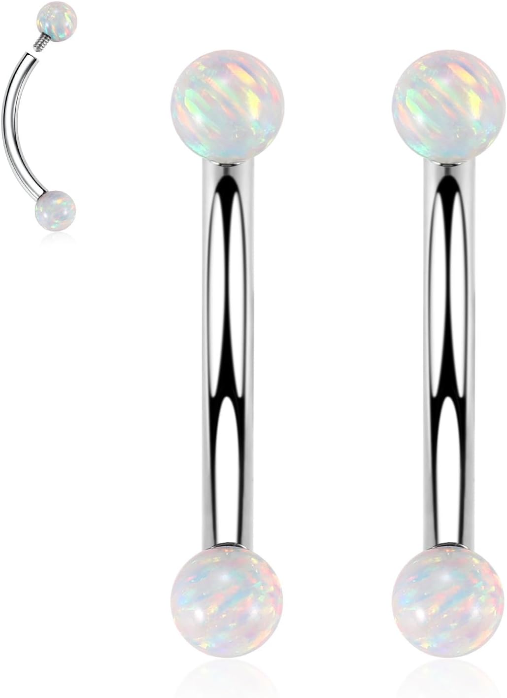 Eyebrow Piercing Jewelry Eyebrow Rings Curved Barbell 16G Eyebrow Belly Button Ring Navel Rings Rook Daith Earrings Lip Ring Eyebrow Jewelry 6mm - 12mm - QIAO CrystalQIAO CrystalQIAO Crystal