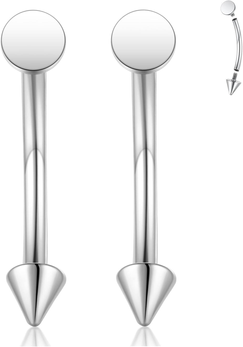 Eyebrow Piercing Jewelry Eyebrow Rings Curved Barbell 16G Eyebrow Belly Button Ring Navel Rings Rook Daith Earrings Lip Ring Eyebrow Jewelry 6mm - 12mm - QIAO CrystalQIAO CrystalQIAO Crystal