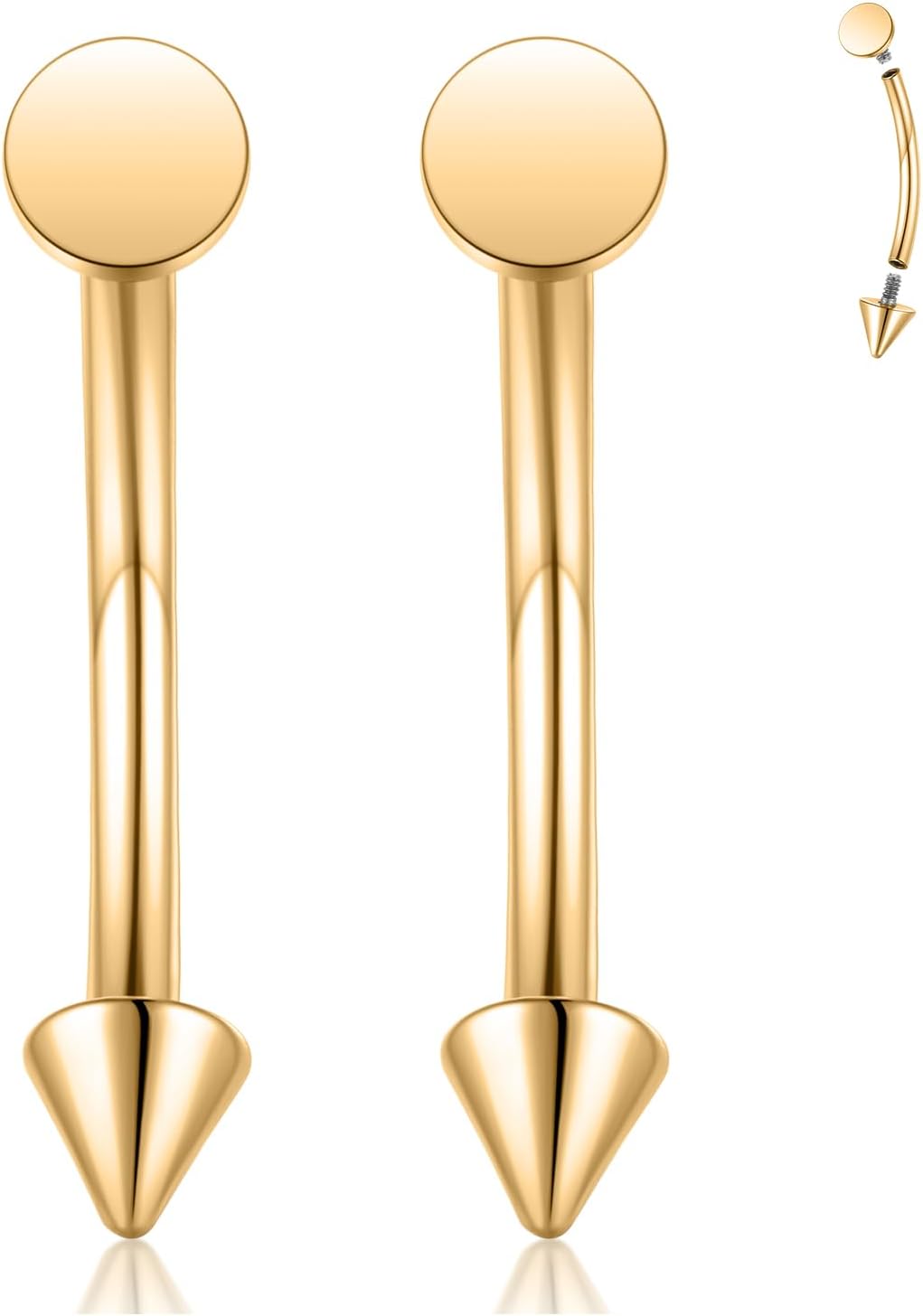 Eyebrow Piercing Jewelry Eyebrow Rings Curved Barbell 16G Eyebrow Belly Button Ring Navel Rings Rook Daith Earrings Lip Ring Eyebrow Jewelry 6mm - 12mm - QIAO CrystalQIAO CrystalQIAO Crystal