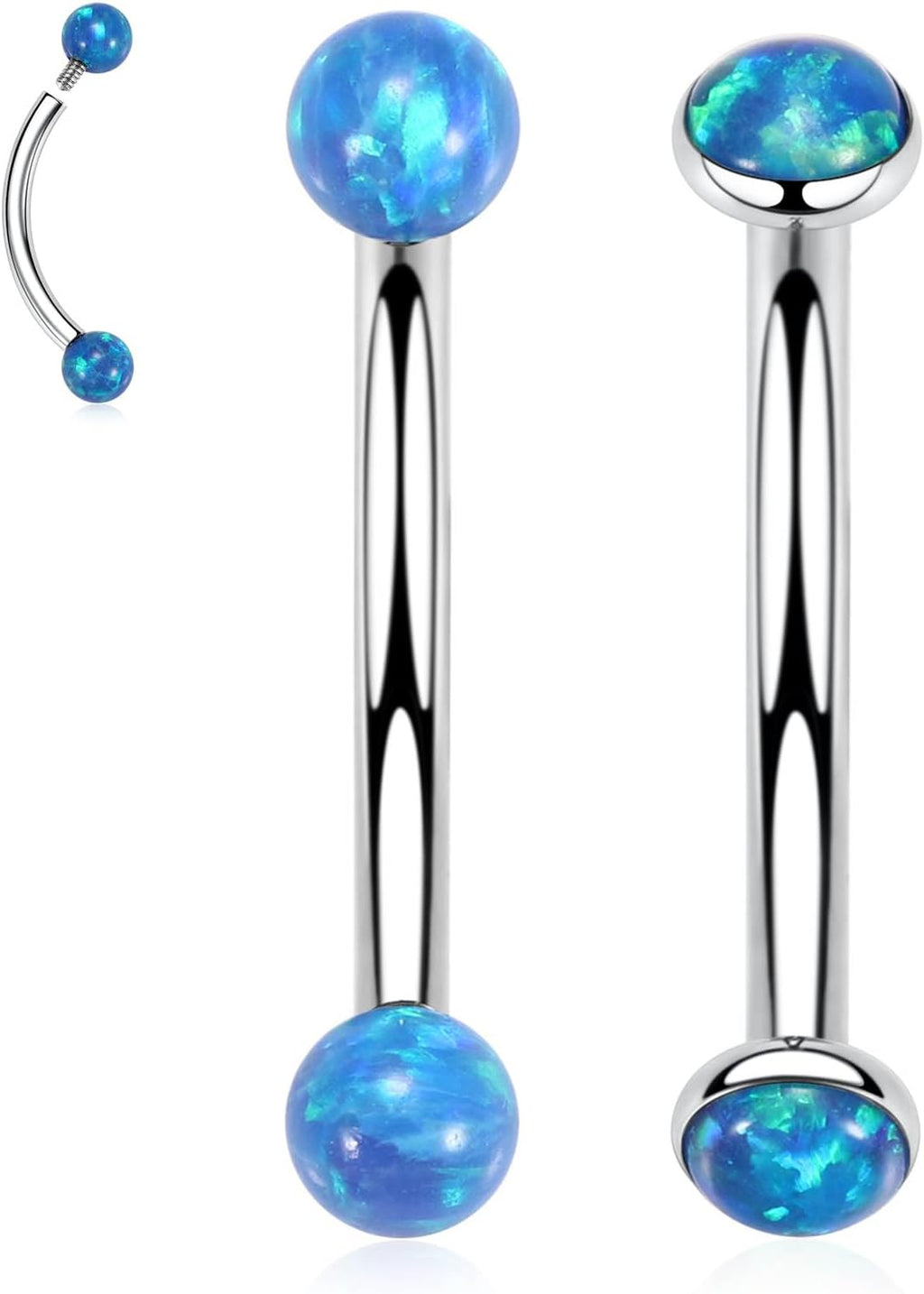 Eyebrow Piercing Jewelry Eyebrow Rings Curved Barbell 16G Eyebrow Belly Button Ring Navel Rings Rook Daith Earrings Lip Ring Eyebrow Jewelry 6mm - 12mm - QIAO CrystalQIAO CrystalQIAO Crystal