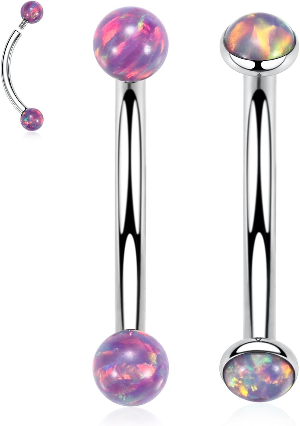 Eyebrow Piercing Jewelry Eyebrow Rings Curved Barbell 16G Eyebrow Belly Button Ring Navel Rings Rook Daith Earrings Lip Ring Eyebrow Jewelry 6mm - 12mm - QIAO CrystalQIAO CrystalQIAO Crystal