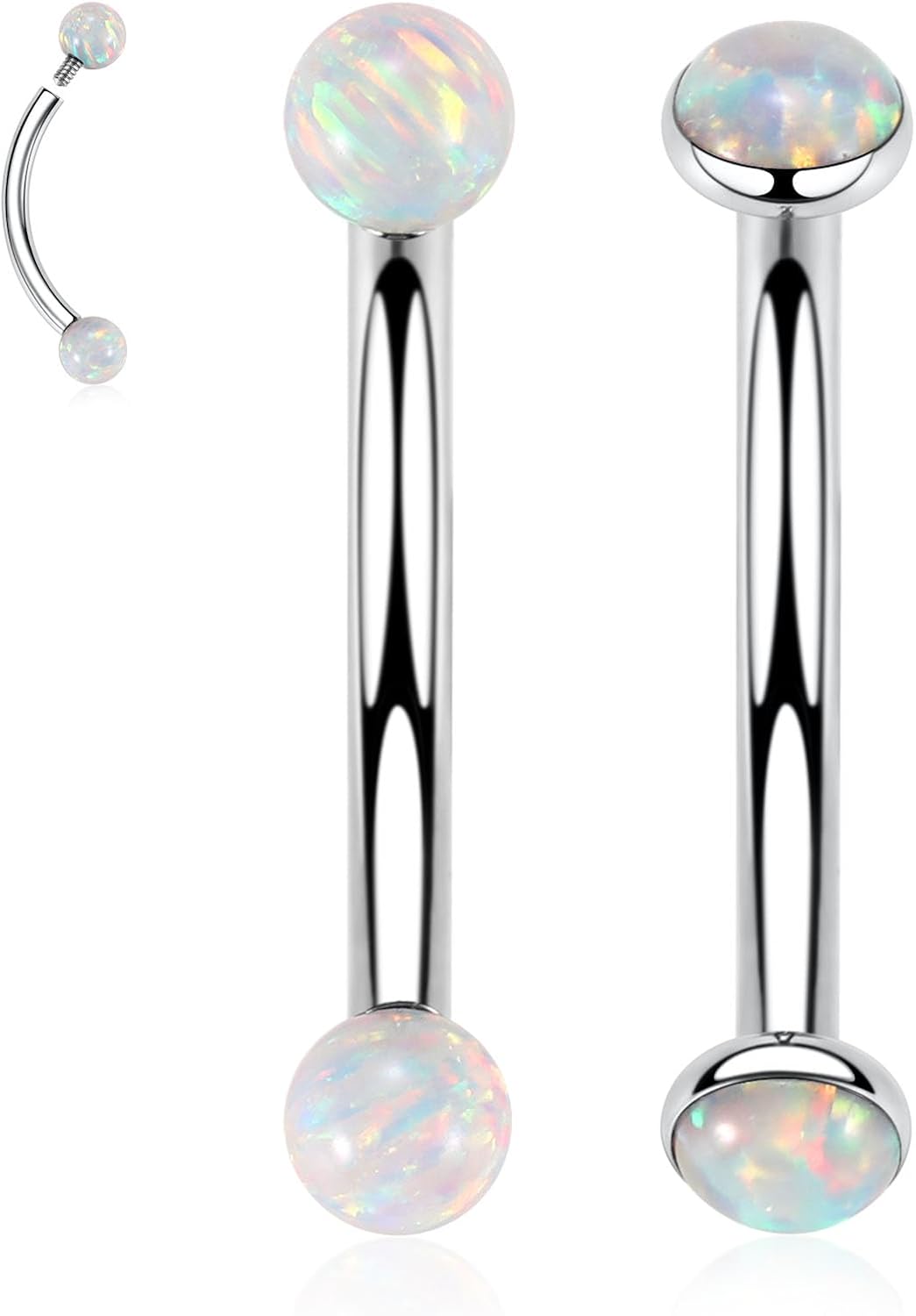 Eyebrow Piercing Jewelry Eyebrow Rings Curved Barbell 16G Eyebrow Belly Button Ring Navel Rings Rook Daith Earrings Lip Ring Eyebrow Jewelry 6mm - 12mm - QIAO CrystalQIAO CrystalQIAO Crystal