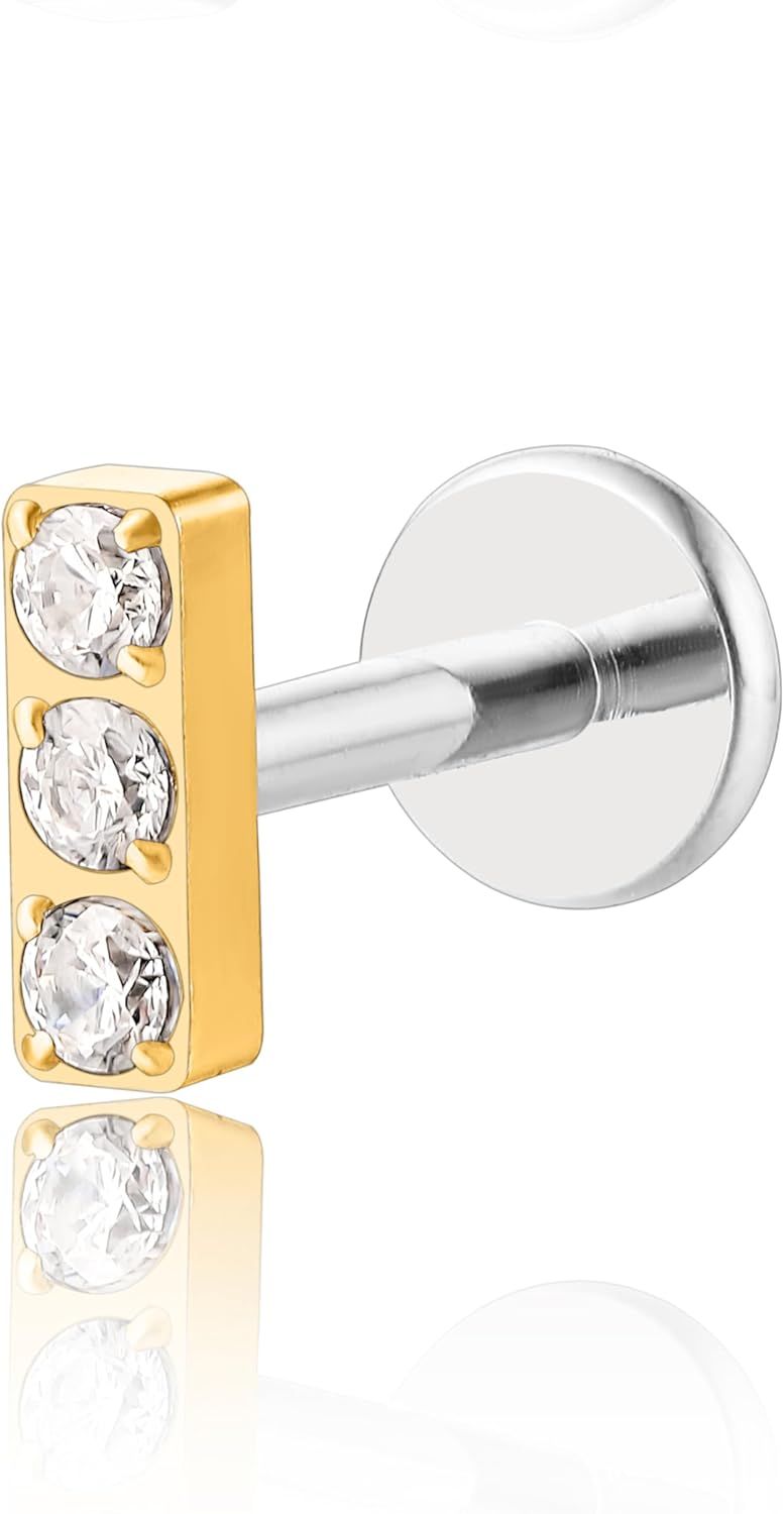 F136 Hypoallergenic Titanium Flat Back Stud G23 Implant Grade Press Fit Threadless Earrings - QIAO CrystalQIAO CrystalQIAO Crystal