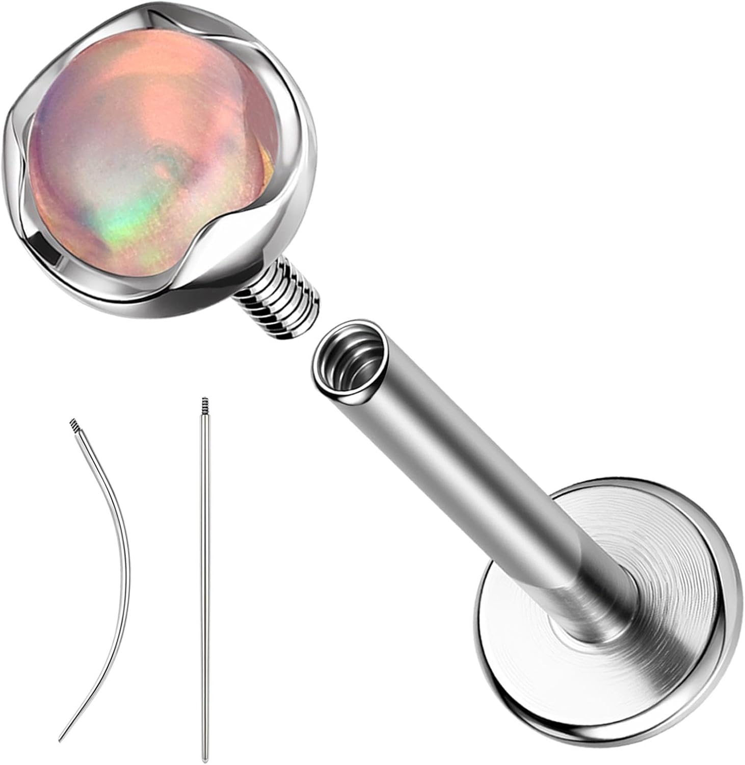 F136 Titanium 16G 8mm Medusa Piercing Jewelry for Conch Tragus Helix Labret - QIAO CrystalQIAO CrystalQIAO Crystal