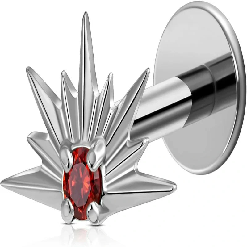 F136 Titanium North Star Piercing Jewelry for Conch Helix Flat Tragus Lobe - QIAO CrystalQIAO CrystalQIAO Crystal