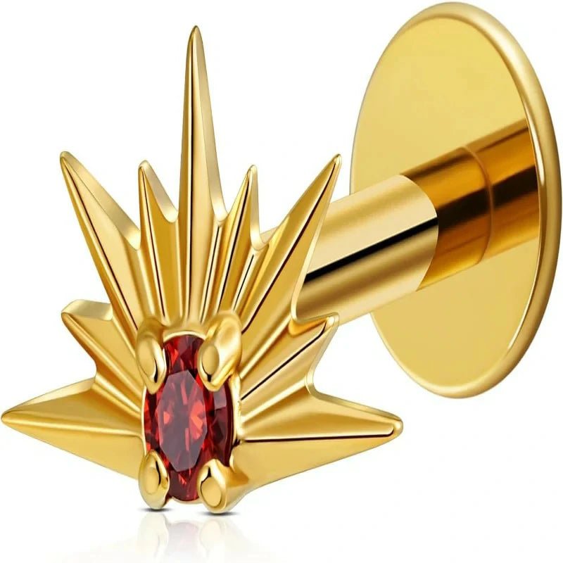 F136 Titanium North Star Piercing Jewelry for Conch Helix Flat Tragus Lobe - QIAO CrystalQIAO CrystalQIAO Crystal