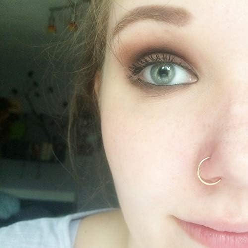 Fake Nose Ring Hoop Nose Rings Set Nose Piercing Lip Nose Rings Jewelry for Women Men Girl - QIAO CrystalQIAO CrystalQIAO Crystal