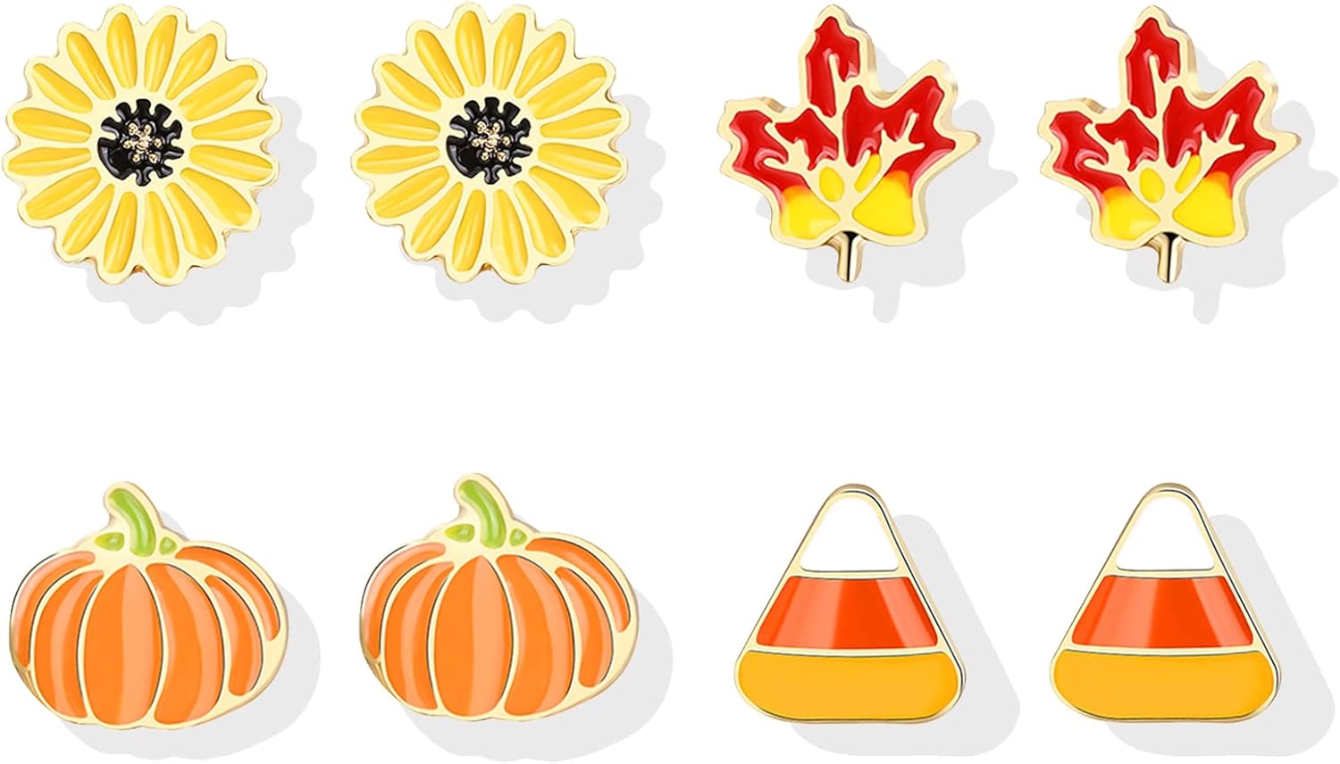 Fall Earrings for Women Pumpkin Sunflower Maple Leaf Candy Corn Stud Earrings Holiday Thanksgiving Autumn Party Jewelry Gifts - 我的商店我的商店我的商店