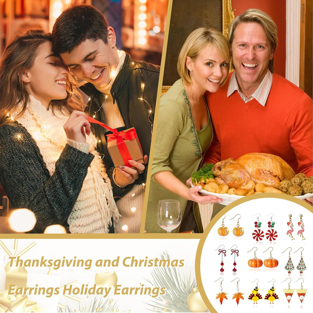 Fall Earrings for Women Pumpkin Sunflower Maple Leaf Candy Corn Stud Earrings Holiday Thanksgiving Autumn Party Jewelry Gifts - 我的商店我的商店我的商店