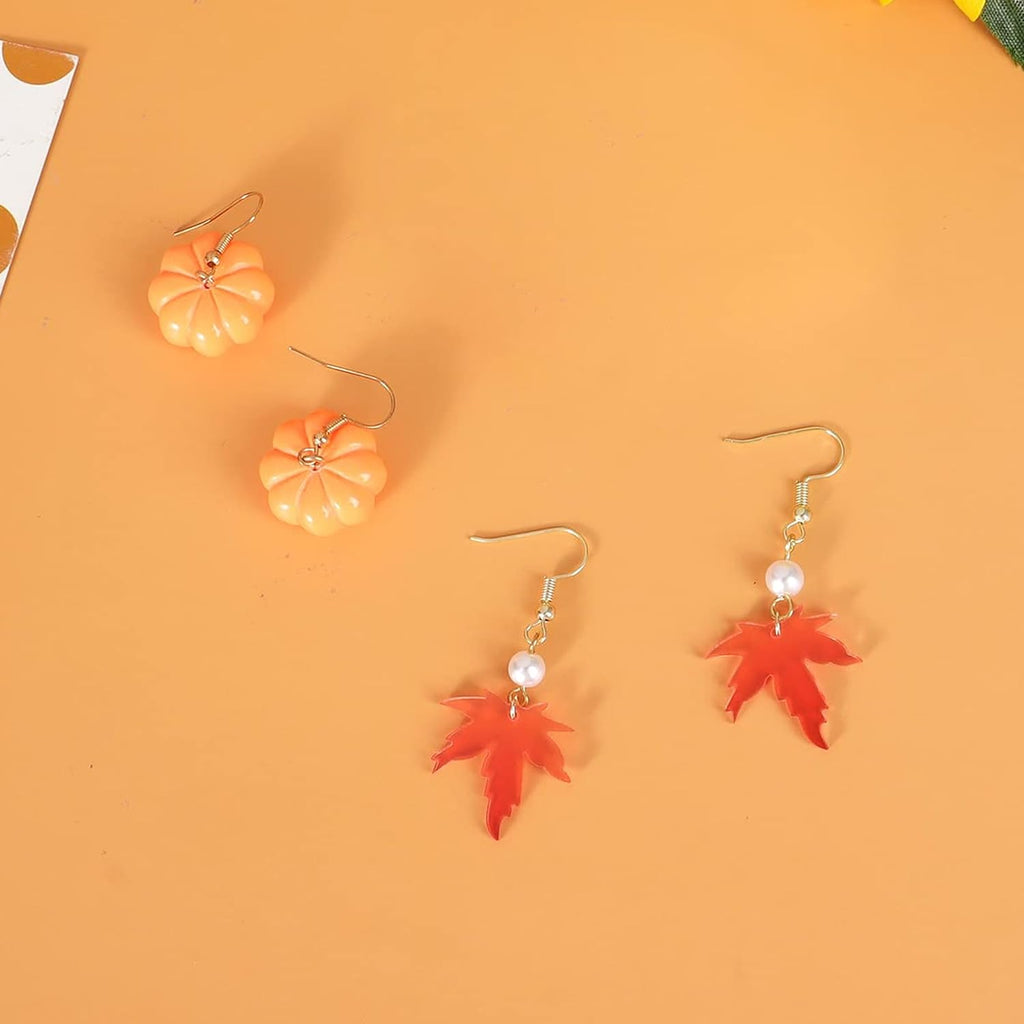 Fall Earrings for Women Pumpkin Sunflower Maple Leaf Candy Corn Stud Earrings Holiday Thanksgiving Autumn Party Jewelry Gifts - 我的商店我的商店我的商店