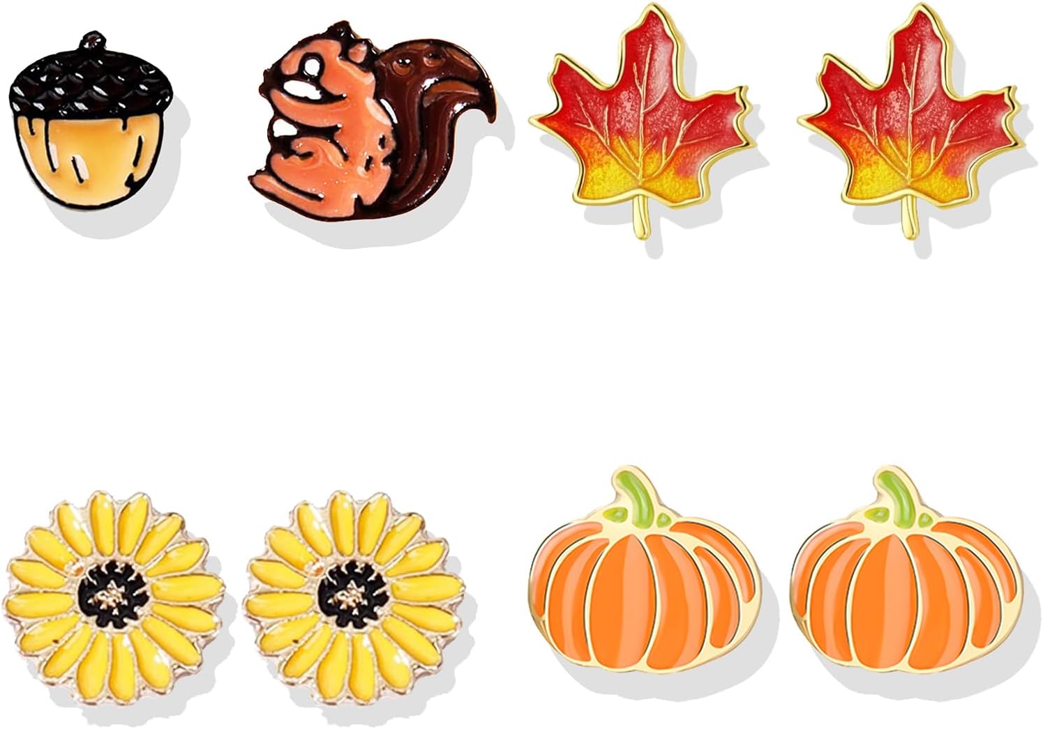 Fall Earrings for Women Pumpkin Sunflower Maple Leaf Candy Corn Stud Earrings Holiday Thanksgiving Autumn Party Jewelry Gifts - 我的商店我的商店我的商店