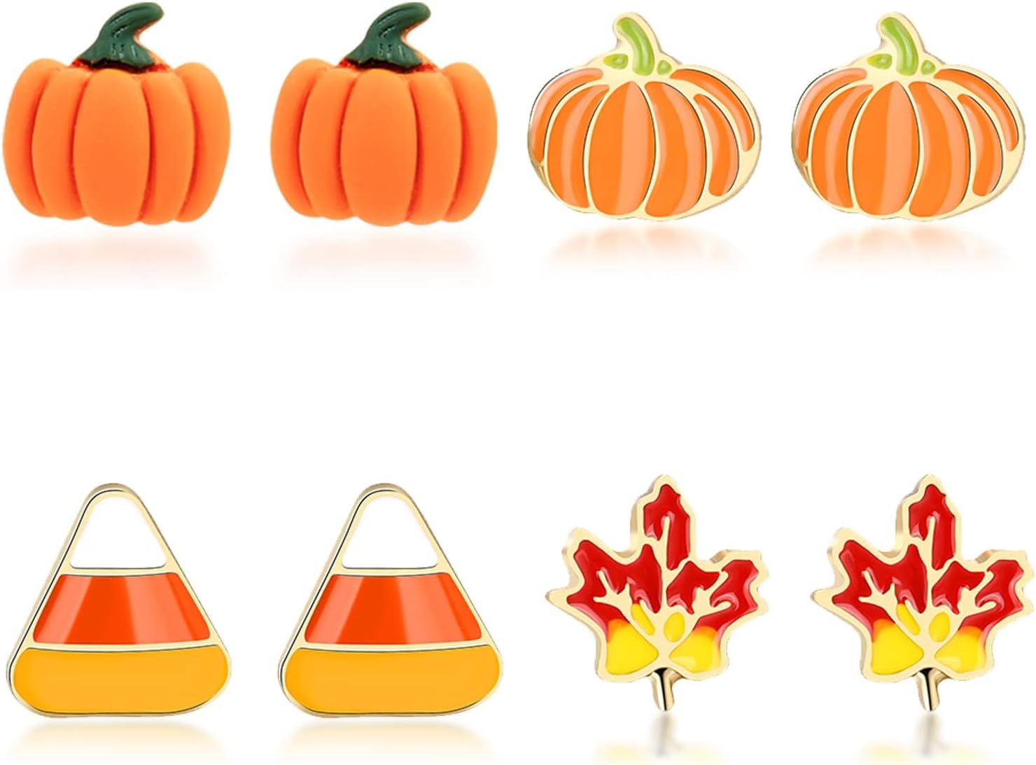 Fall Earrings Thanksgiving Christmas Stud Earrings for Women Pumpkin Maple Leaf Snowman Santa Claus Stud Holiday Jewelry Thanksgiving Christmas Gifts - QIAO Crystal我的商店QIAO Crystal