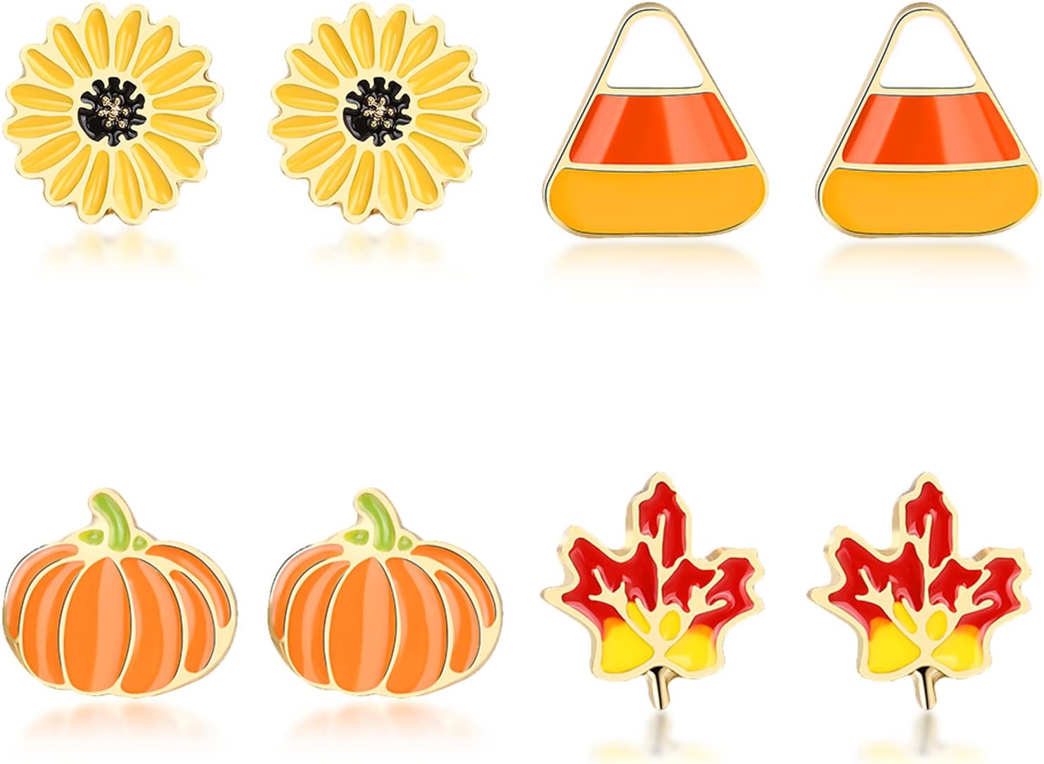 Fall Earrings Thanksgiving Christmas Stud Earrings for Women Pumpkin Maple Leaf Snowman Santa Claus Stud Holiday Jewelry Thanksgiving Christmas Gifts - QIAO Crystal我的商店QIAO Crystal