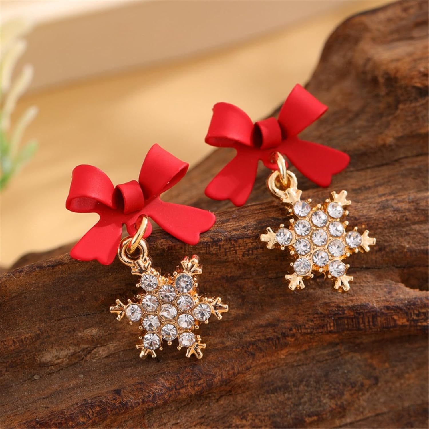 Fashion Crystal Snowflake Dangle Drop Earrings - Sparkling Handmade Colorful Rhinestone Snowflake Flower Earrings for Women - Chrismas Holiday Party Jewelry Gifts - QIAO Crystal我的商店QIAO Crystal