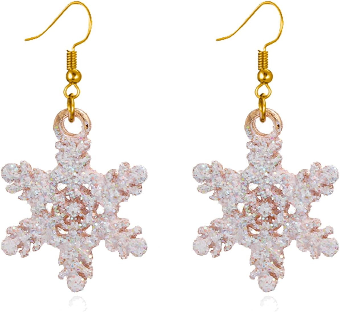 Fashion Crystal Snowflake Dangle Drop Earrings - Sparkling Handmade Colorful Rhinestone Snowflake Flower Earrings for Women - Chrismas Holiday Party Jewelry Gifts - QIAO Crystal我的商店QIAO Crystal