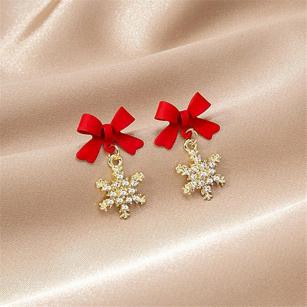Fashion Crystal Snowflake Dangle Drop Earrings - Sparkling Handmade Colorful Rhinestone Snowflake Flower Earrings for Women - Chrismas Holiday Party Jewelry Gifts - QIAO Crystal我的商店QIAO Crystal