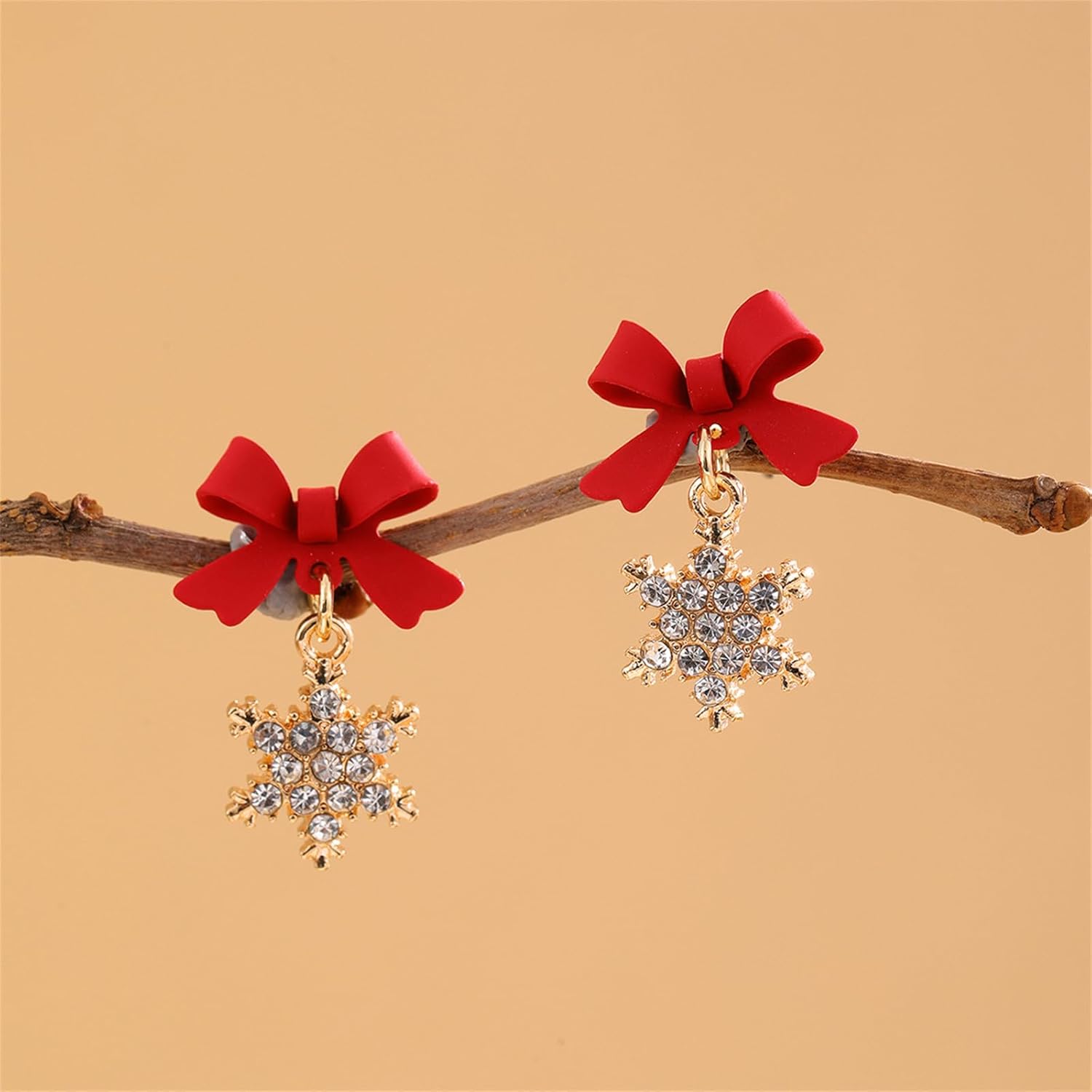Fashion Crystal Snowflake Dangle Drop Earrings - Sparkling Handmade Colorful Rhinestone Snowflake Flower Earrings for Women - Chrismas Holiday Party Jewelry Gifts - QIAO Crystal我的商店QIAO Crystal