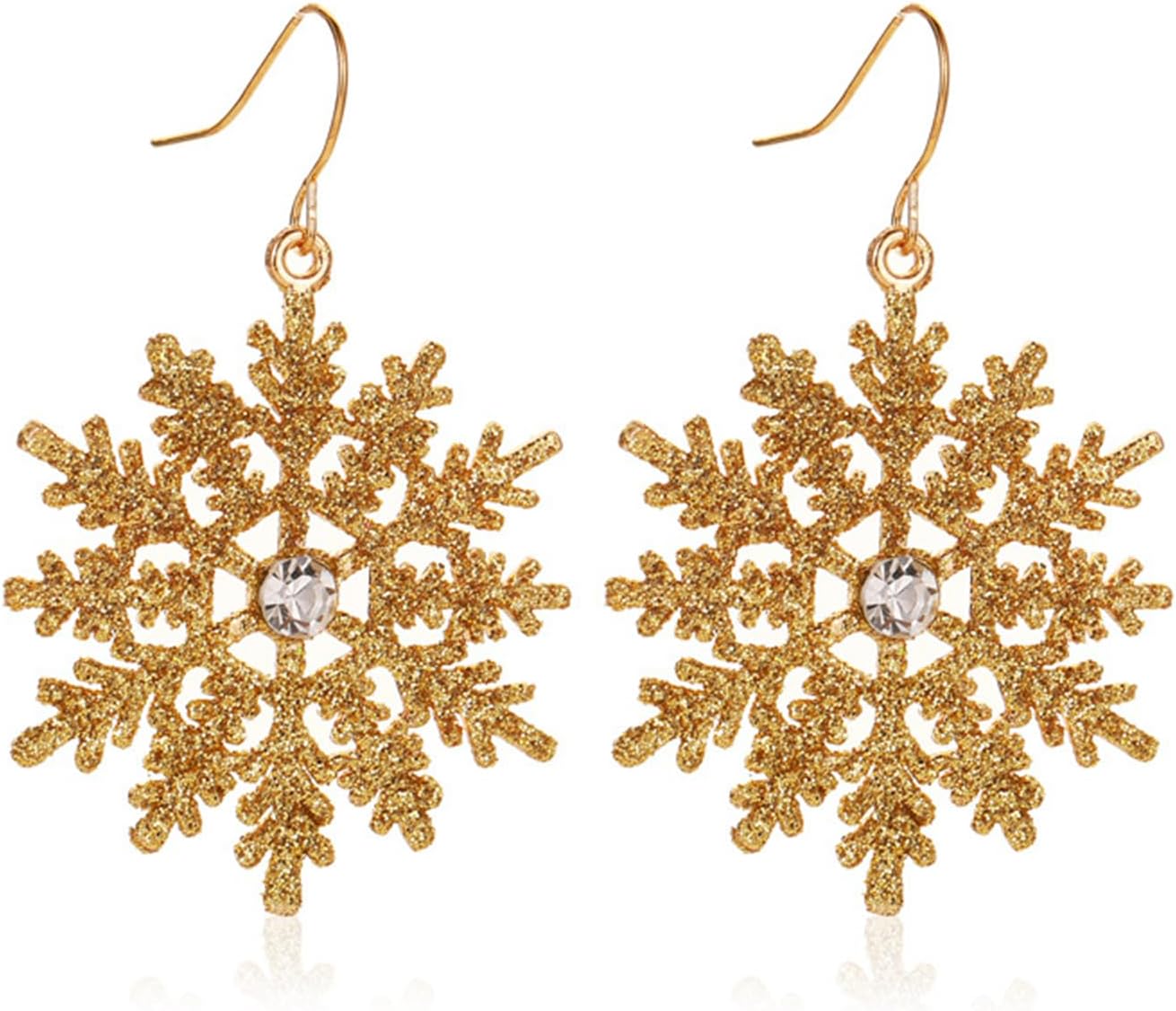 Fashion Crystal Snowflake Dangle Drop Earrings - Sparkling Handmade Colorful Rhinestone Snowflake Flower Earrings for Women - Chrismas Holiday Party Jewelry Gifts - QIAO Crystal我的商店QIAO Crystal