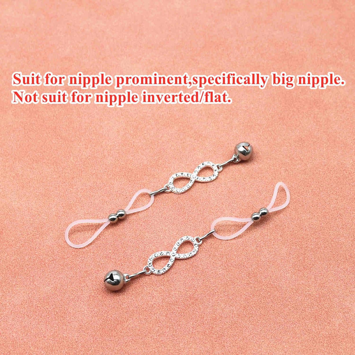 Faux Nipple Piercing Jewelry Rhinestone Nipple Chains Bells Nipple Noose Non Piercing Nipple Rings - QIAO CrystalQIAO CrystalQIAO Crystal