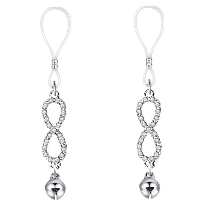 Faux Nipple Piercing Jewelry Rhinestone Nipple Chains Bells Nipple Noose Non Piercing Nipple Rings - QIAO CrystalQIAO CrystalQIAO Crystal